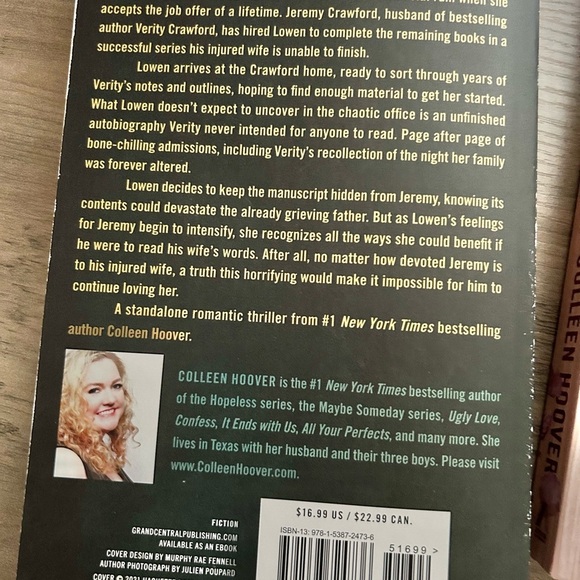 Verity and It Ends With Us Book Set-One New! Colleen Hoover - Picture 4 of 6